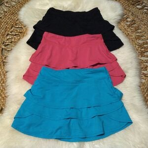 Athleta Girls tiered ruffle Swing Skort bundle of 3 Size 7